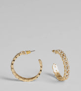 Major Glamour Rhinestone Chain-Link Hoop Earrings