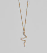 Made You Rattle Rhinestone Snake Charm Necklace