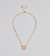 Pretty Aura Rose Quartz Heart Charm Necklace