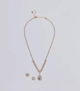 My Moment Rhinestone Necklace And Earrings Set