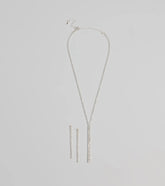 Luxe Gleam Rhinestone Necklace And Earrings Set