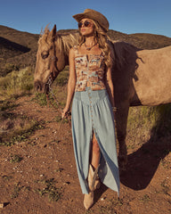Briena Chambray Maxi Skirt
