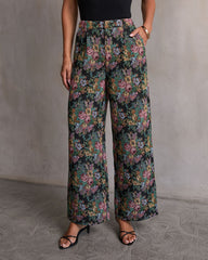 Moment In Time Floral Tapestry High Rise Pants