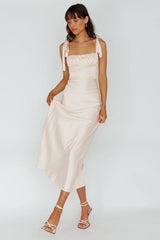 Pennelope Tied Shoulder Maxi Dress Ivory