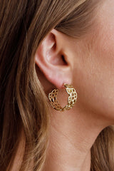 Georgiana Open Chain Hoop Earrings Gold