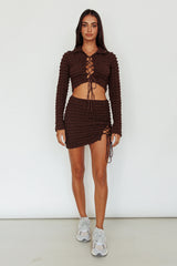 Josseline Long Sleeve Crop Top Chocolate