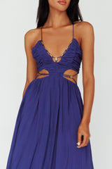 Tenyl Open Back Strappy Midi Dress Navy