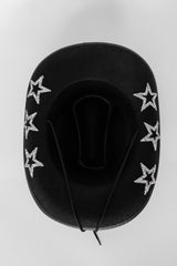 Bobby Rhinestone Star Cowboy Hat Black