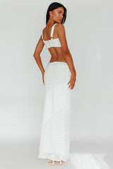 Bindi Puckered Midi Skirt White