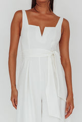 Colleen Waist Tie Jumpsuit White