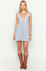 Angel Girl Blue Stripe Mini Dress