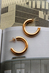 Zayda Open Hoop Earrings Gold
