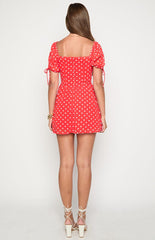 Danyal Red Polka Dot Mini Dress