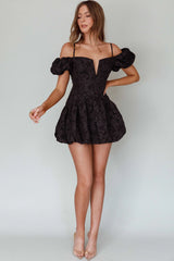 Mon Bebe Drop Waist Mini Dress Black