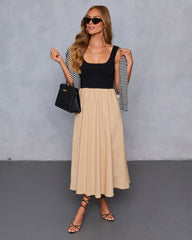 Maxime Knit Cotton Pocketed Midi Dress