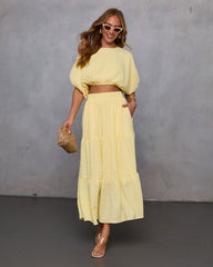 Liena Tiered Gauze Midi Skirt