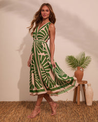 Palm Paradise Printed Midi Dress