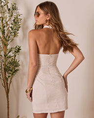 Rumal Linen Halter Mini Dress