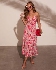 Day Date Cut Out Floral Maxi Dress