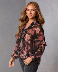 Siana Ruffle Chiffon Top