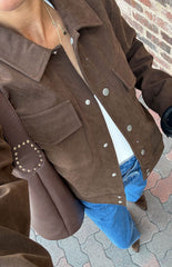 Hallie Suedette Chocolate Brown Jacket
