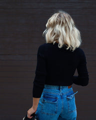 Montclair Cutout Ribbed Knit Sweater Top