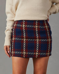 Linden Plaid Knitted Mini Skirt