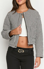 Lennie Black Gingham Quilted Jacket