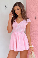 Raldo Pink Gingham Playsuit