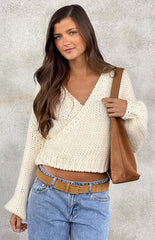 Verity Cream Knit Wrap Cardigan