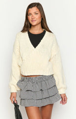 Verity Cream Knit Wrap Cardigan