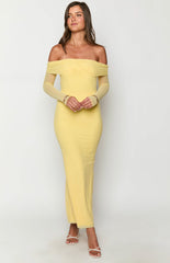 Coraline Yellow Long Sleeve Maxi Dress