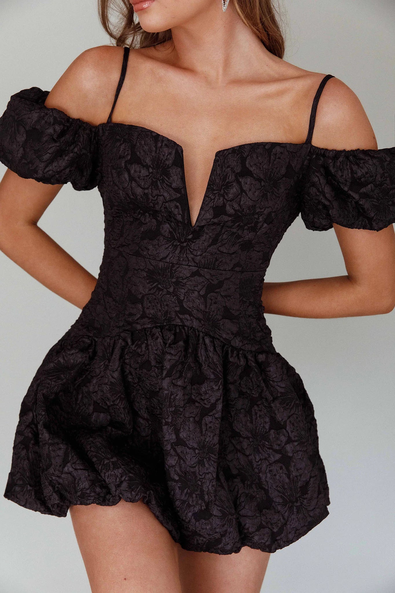 Mon Bebe Drop Waist Mini Dress Black