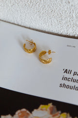 Symphony Woven Open Hoop Earrings Gold
