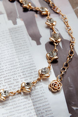 Leia Rhinestone Belt Gold