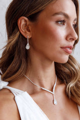 Melissa Diamante Necklace and Earrings Set Silver