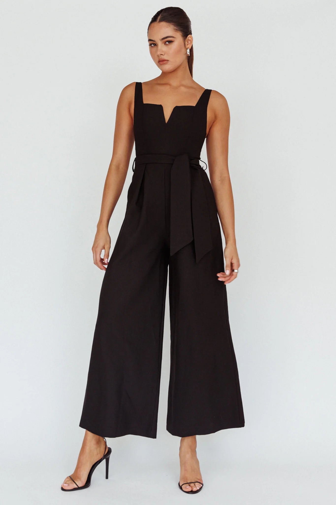 Colleen Waist Tie Jumpsuit Black