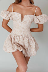 Mon Bebe Drop Waist Mini Dress Sand