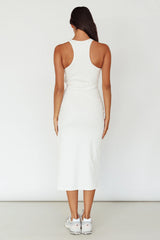 Voyage Racerback Midi Dress White