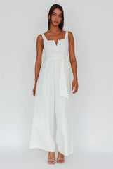 Colleen Waist Tie Jumpsuit White