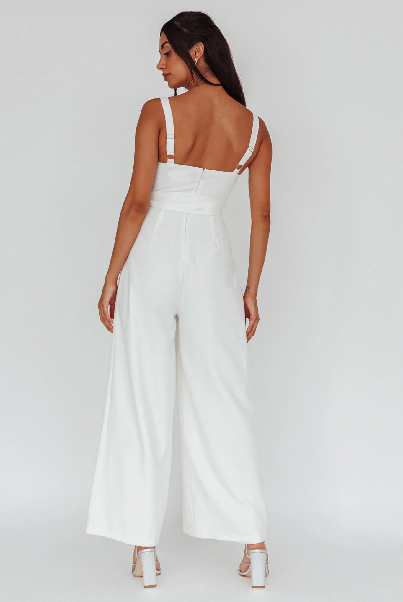 Colleen Waist Tie Jumpsuit White