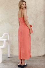 Euro Trip Wrap Midi Dress Watermelon