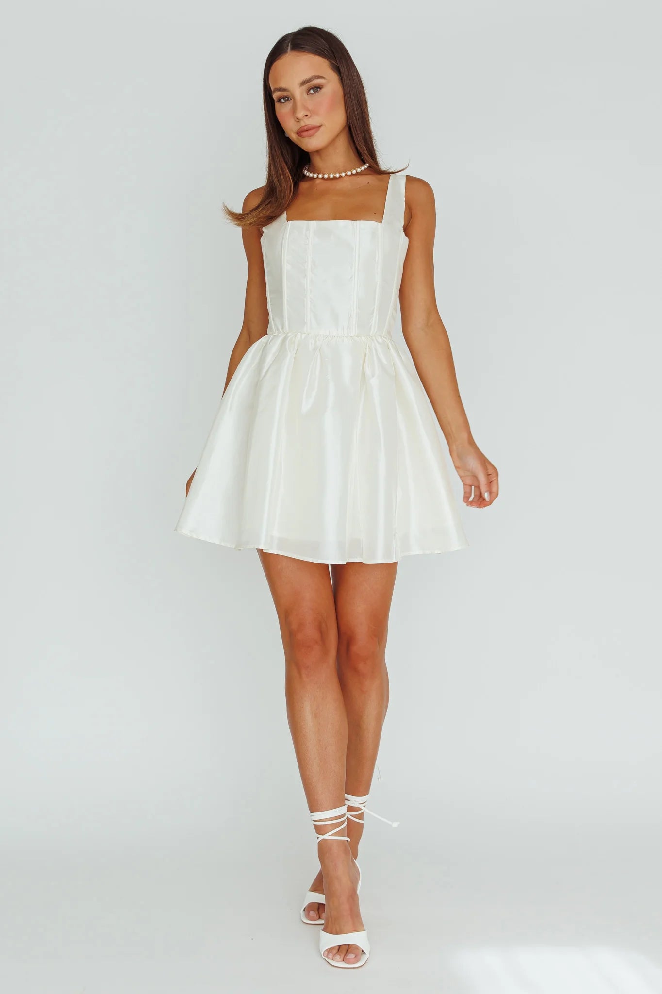 Suri Corset Bust Mini Dress Ivory