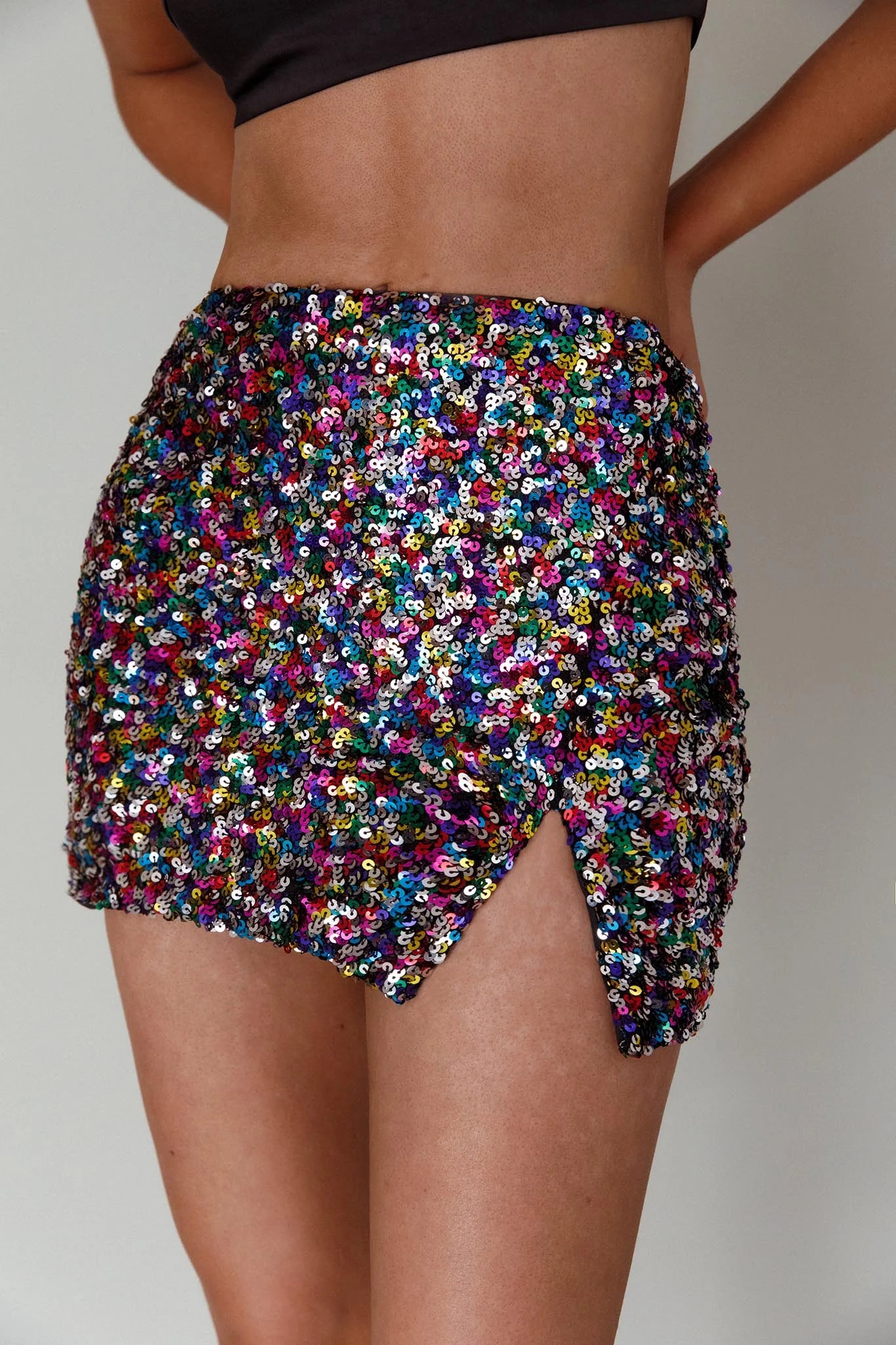 La Nuit Sequin Mini Skirt Multi