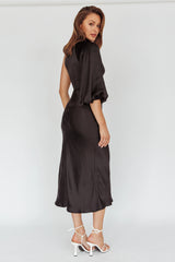 Thessaly One Sleeve Midi Dress Black
