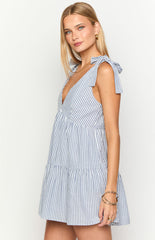 Angel Girl Blue Stripe Mini Dress