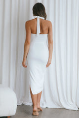 Crystal Skies Cut-Out Feature Midi Dress White
