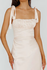Pennelope Tied Shoulder Maxi Dress Ivory