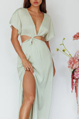 Getaway Cut-Out Waist Midi Dress Pistachio