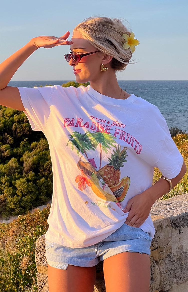 Beginning Paradise Fruits White Tee